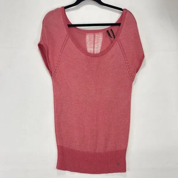 GUESS Los Angeles Womens Small Top Open Knit Coral Sweater - Picture 12 of 14